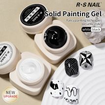 RS NAIL 5g Malgel Nagellack Schwarz Weiß Nagel Malerei Kunst Gel Linie Blume Zeichnung Gel Halbfest UV LED Soak Off Lack