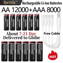 1.5V Rechargeable Li-ion Battery AA 12000mAh/AAA 8000mAh Type-C Fast Charge High Capacity， Cameras/Mouse/Xbox Controllers/Toys