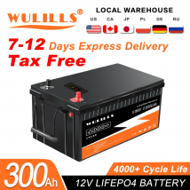 Nuevo Paquete de batería LiFePo4 de 12V, 24V, 48V, 100Ah, 200Ah, 280Ah, 300Ah, baterías de fosfato de hierro y litio, BMS integrado para barco Solar, sin impuestos