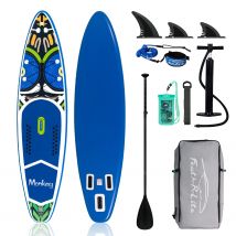 Funwater Deska SUP do Pływania na Płóciu, Nadmuchiwana Deska Surfingowa SUP z Akcesoriami, Udźwig Maksymalny 150 kg