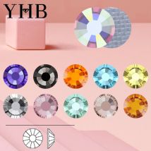 Yhb 2020-2021 hochwertige Kristall crista les Hotfix Glitter Glas Flatback Strass steine für Taschen Schuhe Kleidungs stück Telefon DIY Nail Art