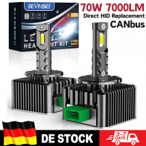 BEVINSEE D3S D3R LED CANbus Faro D1S D1R D2S D2R Lampadina LED HID Kit di sostituzione allo xeno 70W 7000LM Lampada super luminosa 6000K 12V
