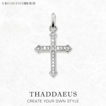 Pendant Cross with Zircon New Jewelry 925 Sterling Silver Accessories Vintage Gift For Men Women