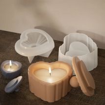 DIY Love Candle Cup Resin Molds Handmade Aromatherapy Gypsum Candlestick Storage Jar Mold Chocolate Soap Candle Mould Home Decor