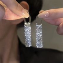 Mode-Statement Silber Farbe Lange Metall Kette Bling Quaste Ohrringe für Frauen Hochzeit Frau Heißer Schmuck Anhänger Geschenke Großhandel