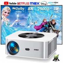 XIWBSY 1000Ansi Autofokus-Projektor Bluetooth 5.2 Android-Projektor 4K 8K Video- und Audiodekodierung Heimkino Tragbarer Projektor