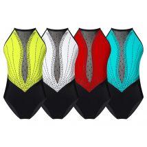 Mädchen Ballett Tanz Trikot Kinder ärmellose glänzende Strass Mesh Patchwork Bodysuit Figur Eislaufen Gymnastik Tanz kleidung
