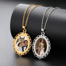 Unift Custom Photo Necklace Stainless Steel Pendant Neck Chain Personalized Picture Necklace Gifts For Commemoration Day