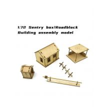 1: 72 World War II Barricade Post Command Room Scene Wooden Assembly Model Ornaments Manual Gifts