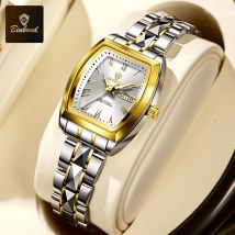 BINBOND Frauen Uhren Edelstahl Wasserdicht Business Mode Uhr für Frau Luxus Marke Kalender Leuchtende Armbanduhr Frau B355