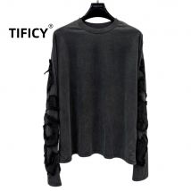 High Street Dark RO Langarm-T-Shirt Herbst und Winter Neuer Artikel bestickte Herren-Langarm-T-Shirt mit Rundhalsausschnitt