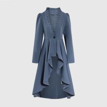 Women's Steampunk Victorian Jacket MedievalRenaissance Vintage Gothic Tailcoat LongSleeve Tuxedo Coat Top