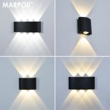 MARPOU LED-Wandleuchte, wasserdicht, für den Außenbereich, Innenbeleuchtung, IP65, 2 W, 4 W, 6 W, 8 W, 10 W, für Gartentreppe, Nachtlicht, moderne Beleuchtung