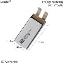 Batteria al litio polimerica ad alta velocità da 3,8 V 970 mAh 20C Per modello di drone telecomandato modello di auto barca giocattolo 642657 57 * 26 * 6.4mm