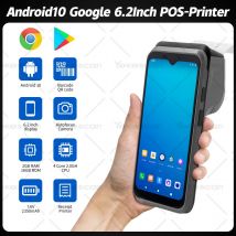 Google Handheld POS Terminal 6.2Inch Android10 PDA 58mm Ticket Bill Printer 4G  Barcode Scanner WiFi Mobile 4-core 2+16GB H3