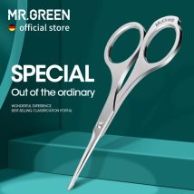 MR.GREEN Nasenhaarschere, Make-up-Schere, chirurgischer Edelstahl, feine Haarentfernungswerkzeuge für das Gesicht mit abgerundeten Spitzen