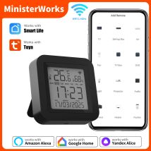S09 Smart WiFi IR-Fernbedienung, integrierter Temperatur-Feuchtigkeitssensor, funktioniert mit Google Home Yandex SmartLife Alexa Tuya