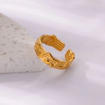 Mode Edelstahl Note offene Ringe für Frauen Gold Farbe Hochzeit ästhetischen Ring trend ige koreanische trend ige Accessoires Geschenk