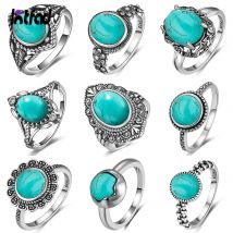 S925 Sterling Silber Ring Vintage Ring Edelsteinring Silber Feiner Schmuck Natürliche Türkisringe