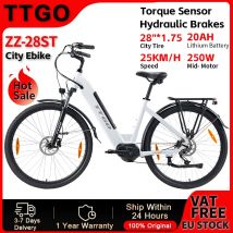 TTGO ZZ-28ST E-bike per uomo, biciclette elettriche per donna 25 km/h Batteria 36V20Ah Bici da città 90-110 km 9 velocità Bici elettrica