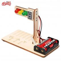 DIY Automatic Traffic Light Model Pack Wooden Puzzle Kit Technology Science Toys Experimental Tool Kit Learning Educational Set