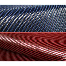3K 200gsm 2x2 Rosso Blu giallo Kevlar e fibra di carbonio tessuto misto Twill 20 "/50 cm Fibra aramidica Tessuto ibrido in Kevlar di carbonio