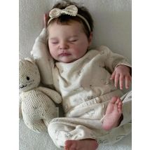 50 CM weiche Silikon Einschlafen Reborn Baby Puppe Spielzeug für Mädchen 20 Zoll 3D Haut mit sichtbaren Adern wie echtes Kind für Mädchen Geburtstagsgeschenk