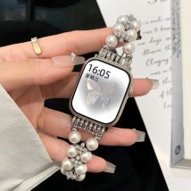Women Pearl Bracelet for Apple Watch Band Ultra 2 49mm 38 40 44 42 46 41 45mm Metal Strap For iWatch Series 10 9 8 7 6 5 4 SE
