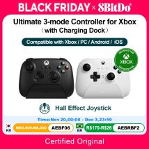 8BitDo Xbox Controller Ultimate Gamepad a 3 modalità con licenza per Microsoft per Xbox Series XS, Xbox One, Windows 10 11 Android