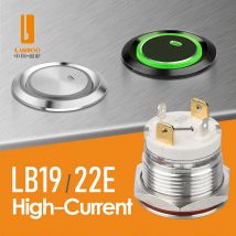 Lanboo Metall-Drucktastenschalter 19 mm, 16 Ampere, großer Strom, wasserdicht IP65, anpassbar IP67, verriegelnd oder kurzzeitig optional