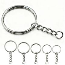 UniCrena Split Ring Stainless Steel Key Ring with Chain and Jump Rings Keychain for DIY Crafts, Jewelry Making, Dog Tags Bulk