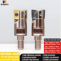 ZHENYI BAP300R 400R Hi-Feed Fräser Kopf stoßfest CNC Modular Fräser Kopf Verriegelung Fräskopf Gewindefräser Fräskopf Einsatz APMT1135 1604PDER