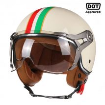 DOT 3/4 Open Face Motorcycle Retro Motorbike Helmets With For Men Women Vintage Chopper Capacete De Moto Bike Cascos Scooter