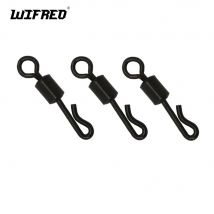 Wifreo 25PCS Q-Förmigen Matt Schwarz Messing Kwik Schwenker Ändern Schnell Schwenk Clip für Karpfen Angeln Terminal Tackle Zubehör