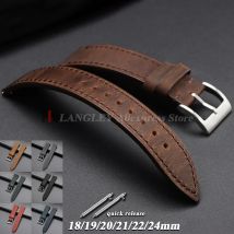 Cinturino per orologio in vera pelle di vitello Cinturino a sgancio rapido per Seiko 18mm 19mm 20mm 21mm 22mm 24mm Cinturini per smartwatch marrone vintage