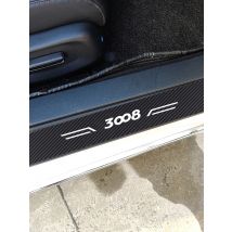 Scuff Plate Carbon Fiber Car Door Threshold Pedal Stickers For Peugeot 2008 3008 4007 4008 5008Boxer Expert GT Line GTI Ion RCZ