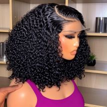 Parrucche brasiliane dei capelli umani di onda profonda dell'acqua riccia Bob 100% parrucche nere naturali dell'onda profonda HD anteriore del merletto 13x4 13x6 parrucche trasparenti del pizzo