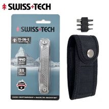 SWISS TECH 11-in-1 Mini-Multitool EDC Outdoor Camping Survival Multifunktionswerkzeuge mit Schere Schraubendreher Geschenke für Männer