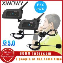 XiNOWy V6C PRO Full Duplex 1200M Football 2 Arbitraż Arbitraż Earhook Bluetooth Intercom Monaural Earphone Headset Headphone