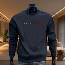 Paris Casual Fashion männer Oansatz Hoodies High Grade Frühling Herbst Warme Weiche Lange Ärmeln T-shirts Männlich Hause Outdoor Pullover