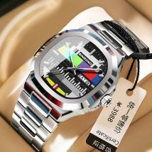 Orologio autentico 2025 Nuovi orologi di marca Cintura in acciaio retrò di fascia alta da uomo Impermeabile Quadrato Nostalgico Orologio da polso maschile anni '80