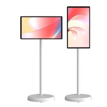 2025 21.5 Inch Portable Smart TV with White Cabinet Factory Monitor LCD for Digital Marketing Stand by Me TV