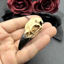 3d Rabe Schädel Halskette Harz Replik Rabe Elster Krähe Poe Gothic Geschenk, Halloween Rabe Schädel Halskette, Goth Vogel Schädel Schmuck