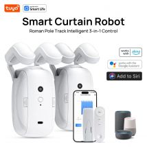 Tuya Smart Curtain Robot, Intelligent 3-in-1 Control Tuya App/Remote/voice control（Alexa Google Siri） For Roman Rod Track