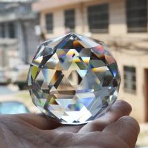 40mm/50mm/60mm/80mm/100mm Crystal One SIde Flat Ball Faceted Shiny Sphere Rainbow Collector For Photography Prop Home Decoration