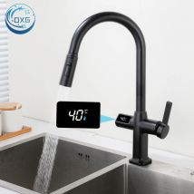 Oxg schwarz Küchen armatur Gourmet Wasserhahn Küche herausziehen Küchen spüle Wasserhahn Digital anzeige Funktion drehbare Küchen armaturen