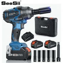 SEESII 1000Nm Avvitatore a percussione senza spazzole Chiave elettrica a batteria da 1/2 pollici Pneumatici per auto Riparazione Utensili elettrici per Makita 18V Batteria pin