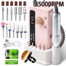 35000/45000 giri/min ricaricabile trapano per unghie professionale portatile elettrico manicure per unghie gel smalto rimuovere molatura