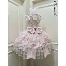 Original Doll Lolita Princess JSK Strap Dress girls Super Fairy Cute Bow High Waist Birthday Party Elegant LO Dresses Women
