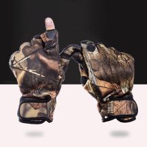 Dreifinger-Schnitt, warm halten, Angelhandschuhe, atmungsaktiv, rutschfest, Fischerhandschuhe, Neopren, Camping, Wandern, Handschuhe, Camo, Sport-Fäustlinge